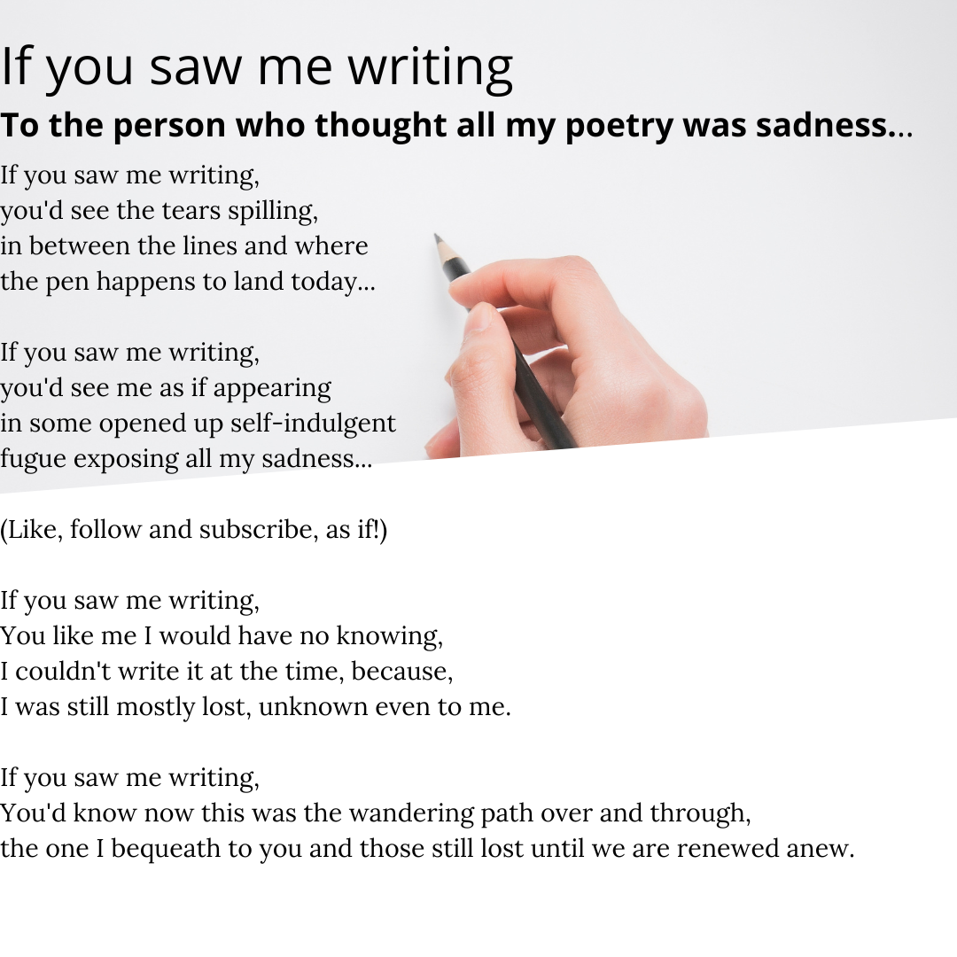 If you saw me writing