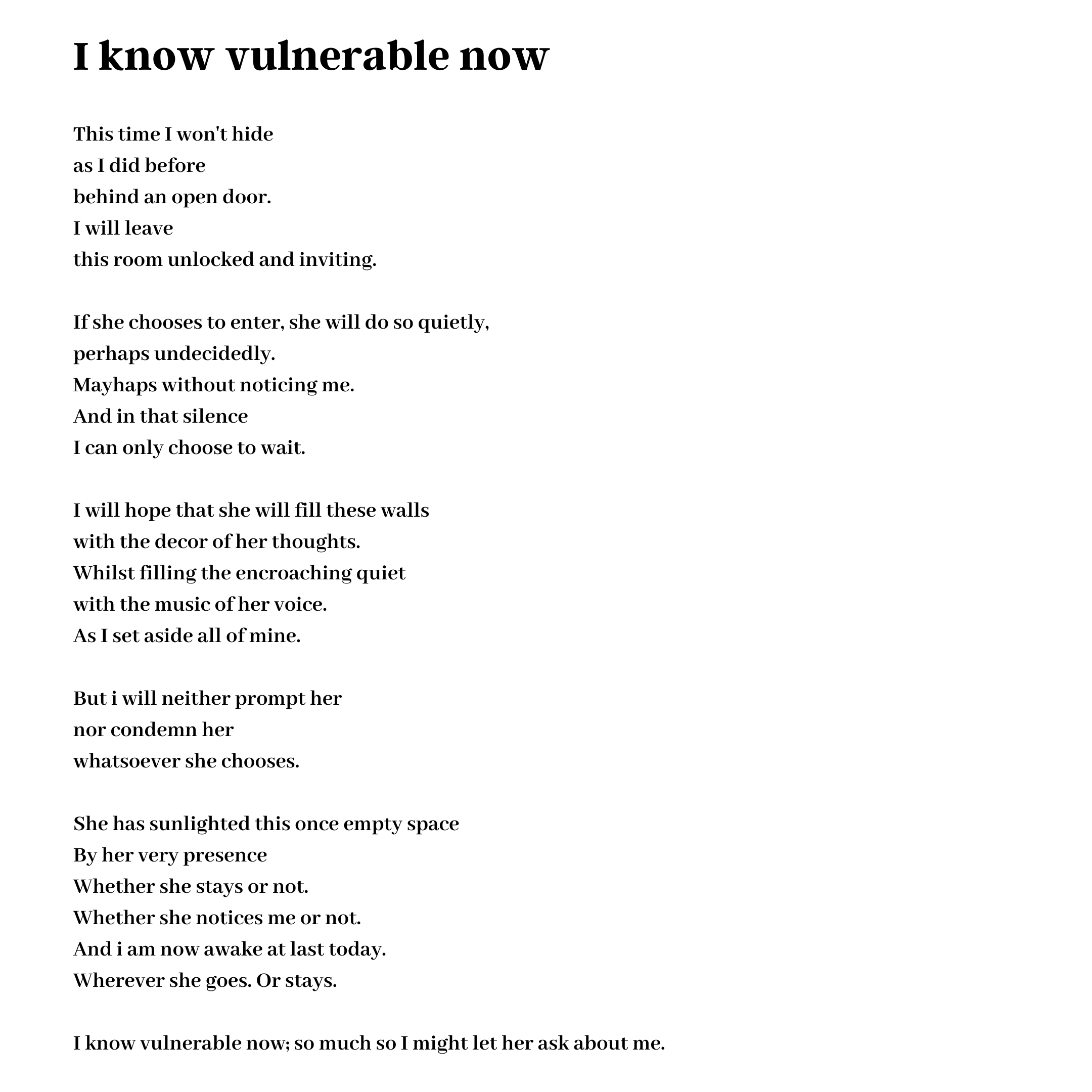 i know vulnerable now