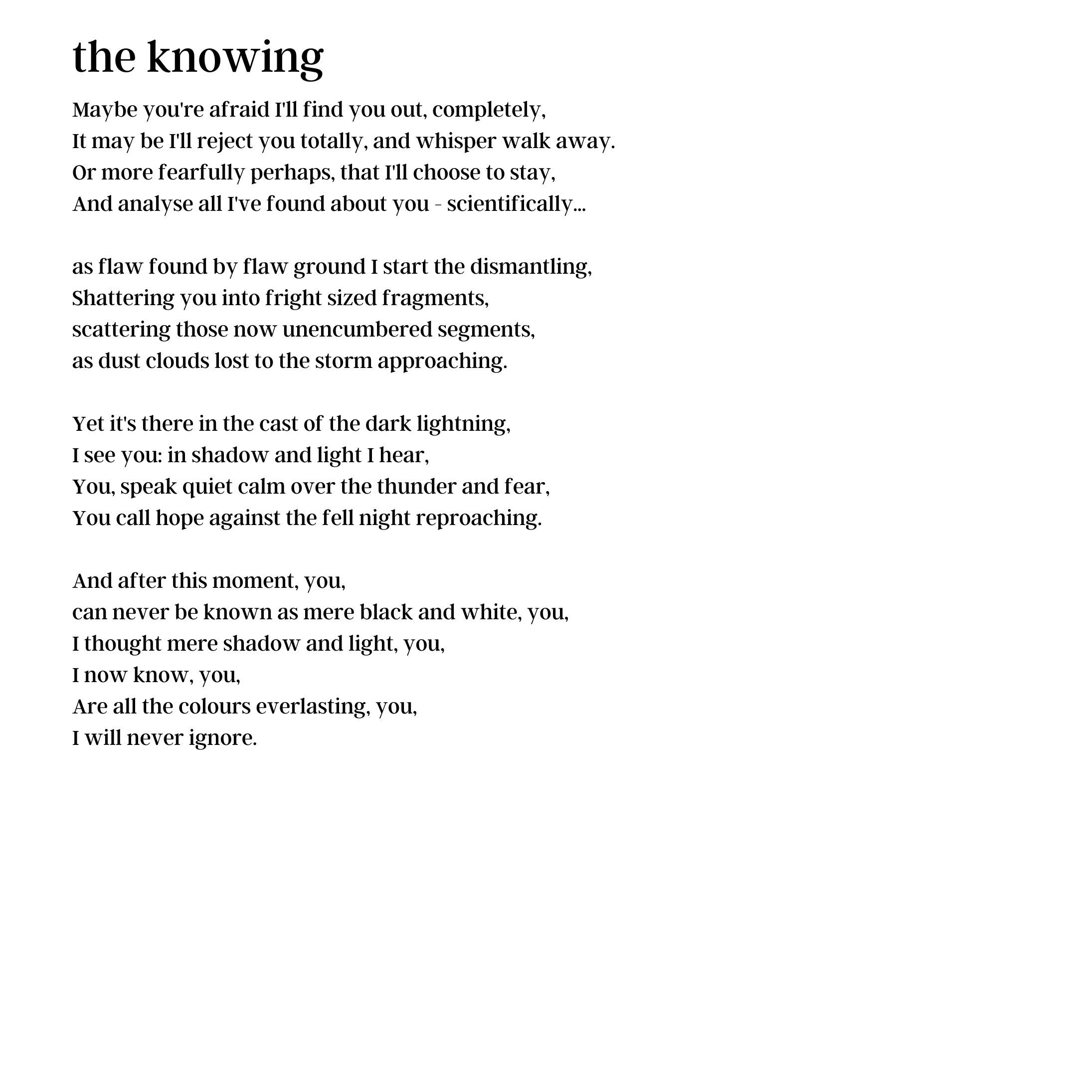 the knowing