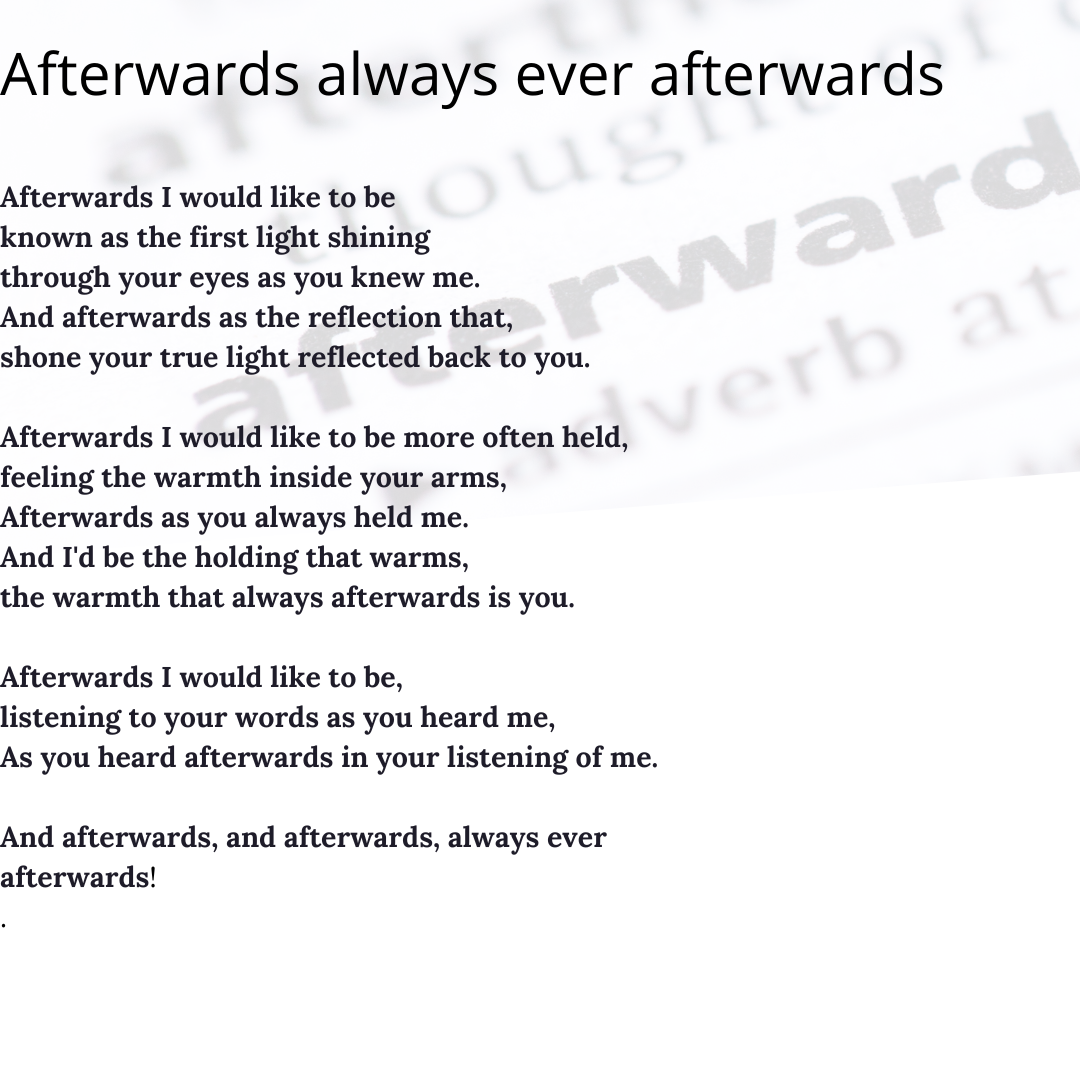 Afterwards always ever afterwards